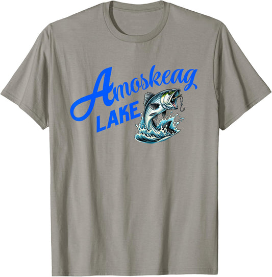 Amoskeag Lake Funny Fishing T-Shirt - T-Shirt | Sand