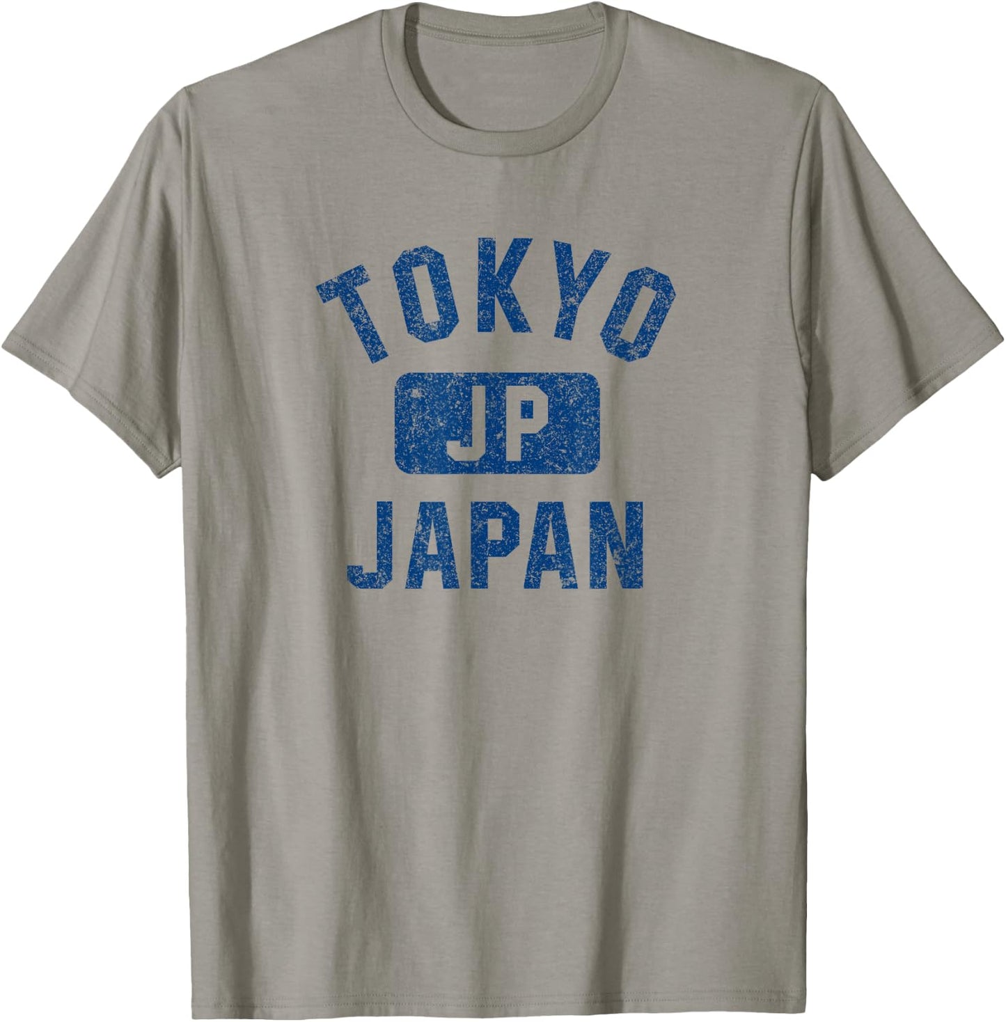 Tokyo Japan Gym Style Distressed Dark Blue Print T-Shirt - T-Shirt | Sand