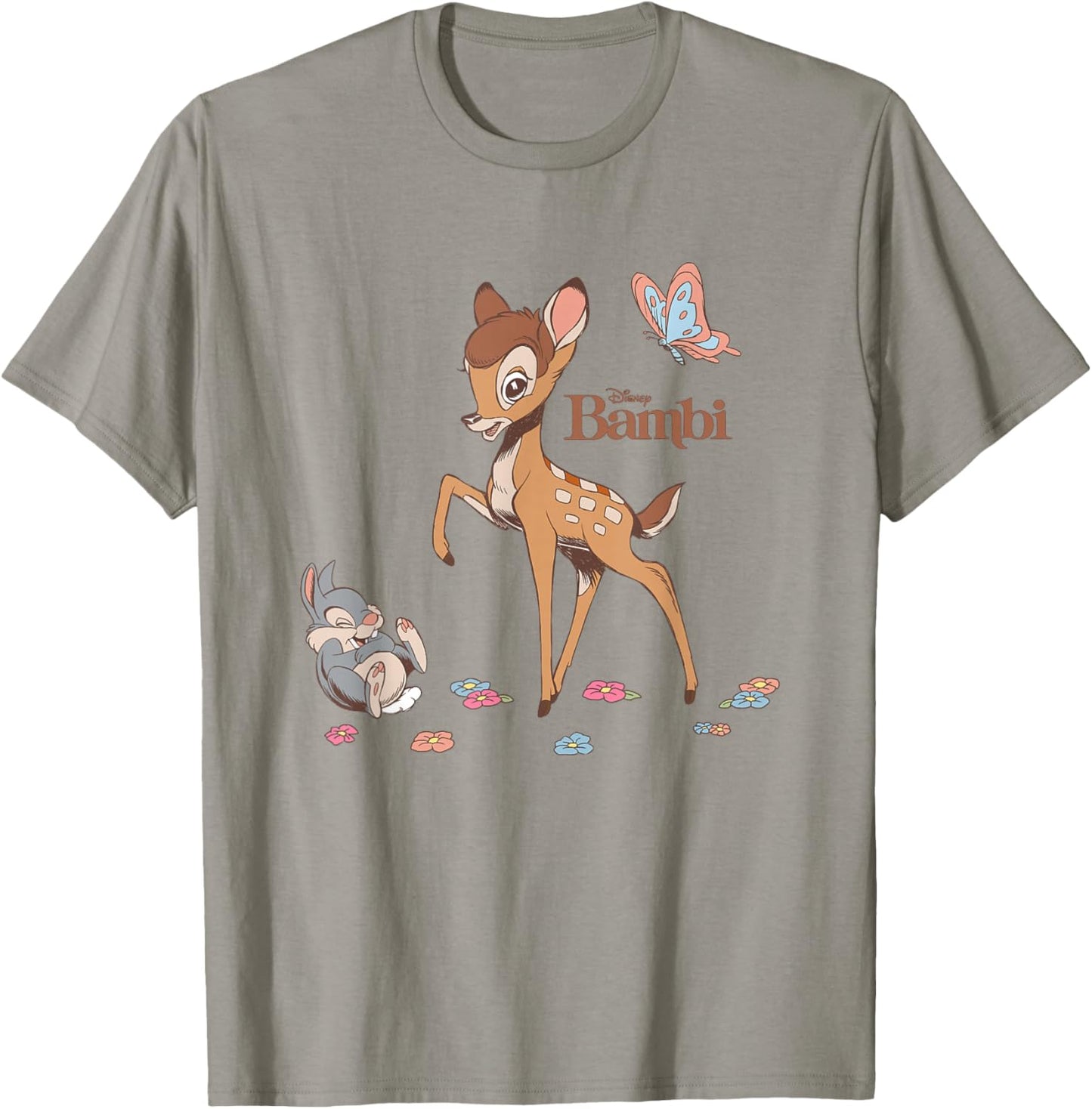 Disney Bambi and Thumper Floral Title Poster T-Shirt - T-Shirt | Sand