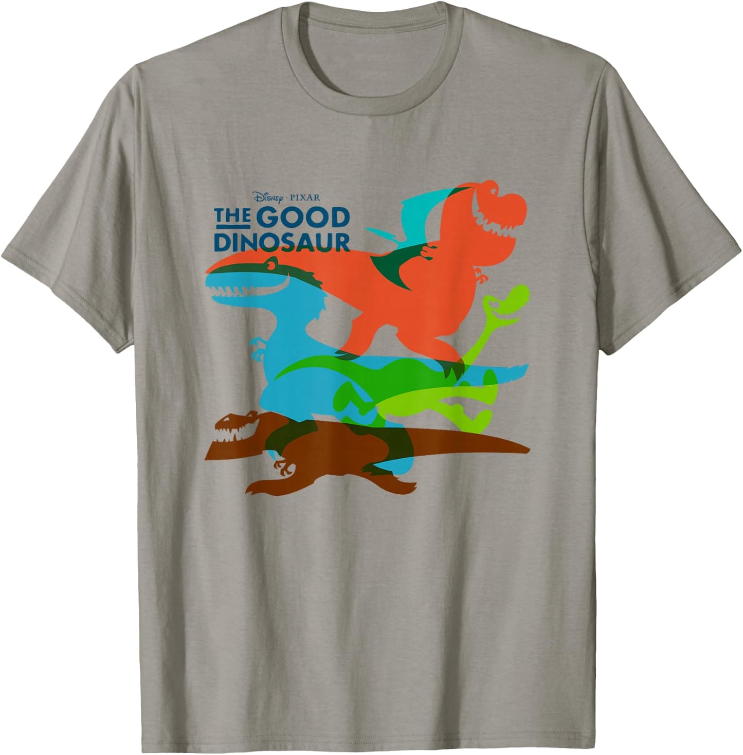 Disney Pixar The Good Dinosaur Group Shot Silhouettes Logo T-Shirt - T-Shirt | Sand