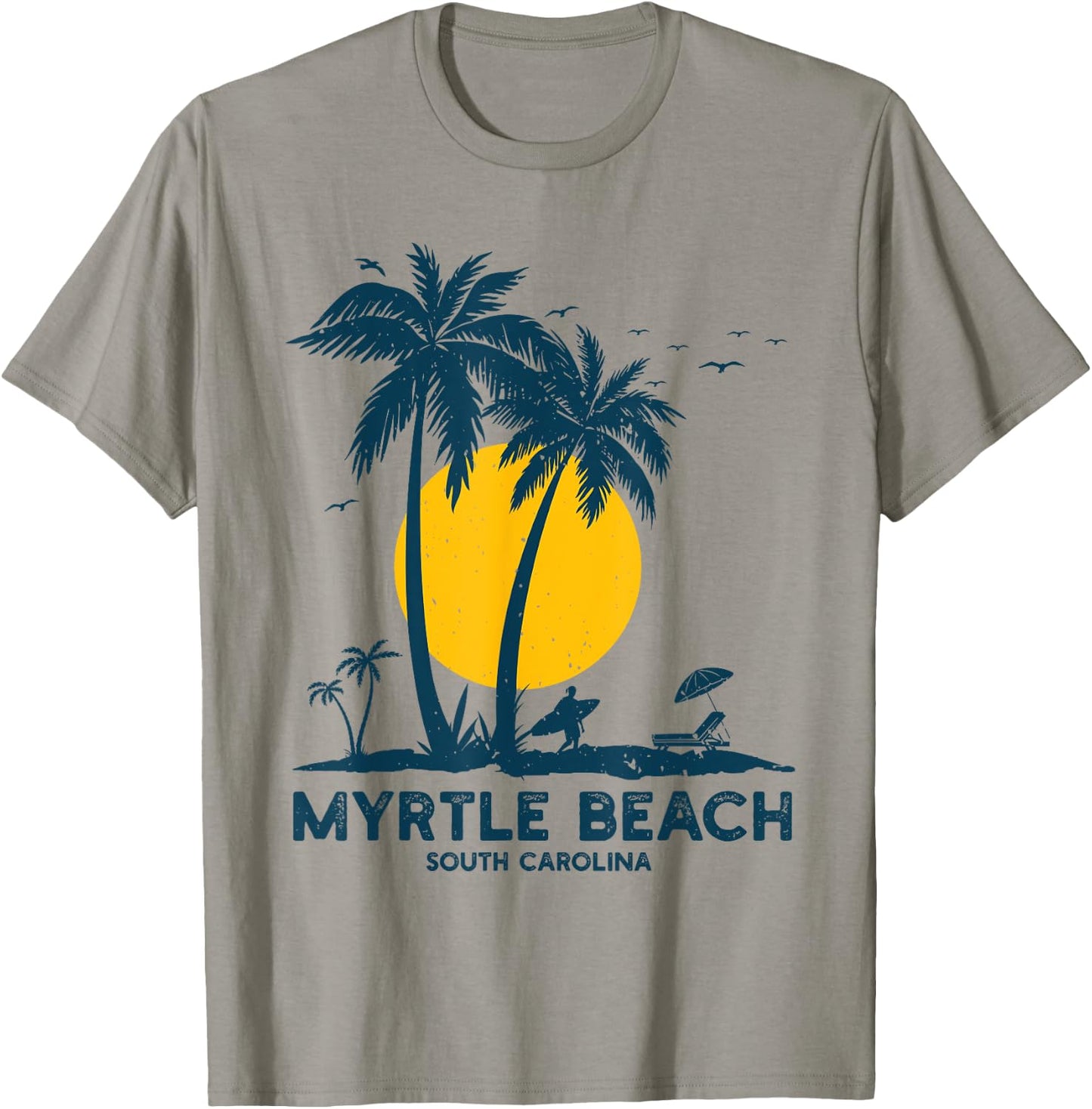 Family Vacation Retro Sunset South Carolina Myrtle Beach T-Shirt - T-Shirt | Sand