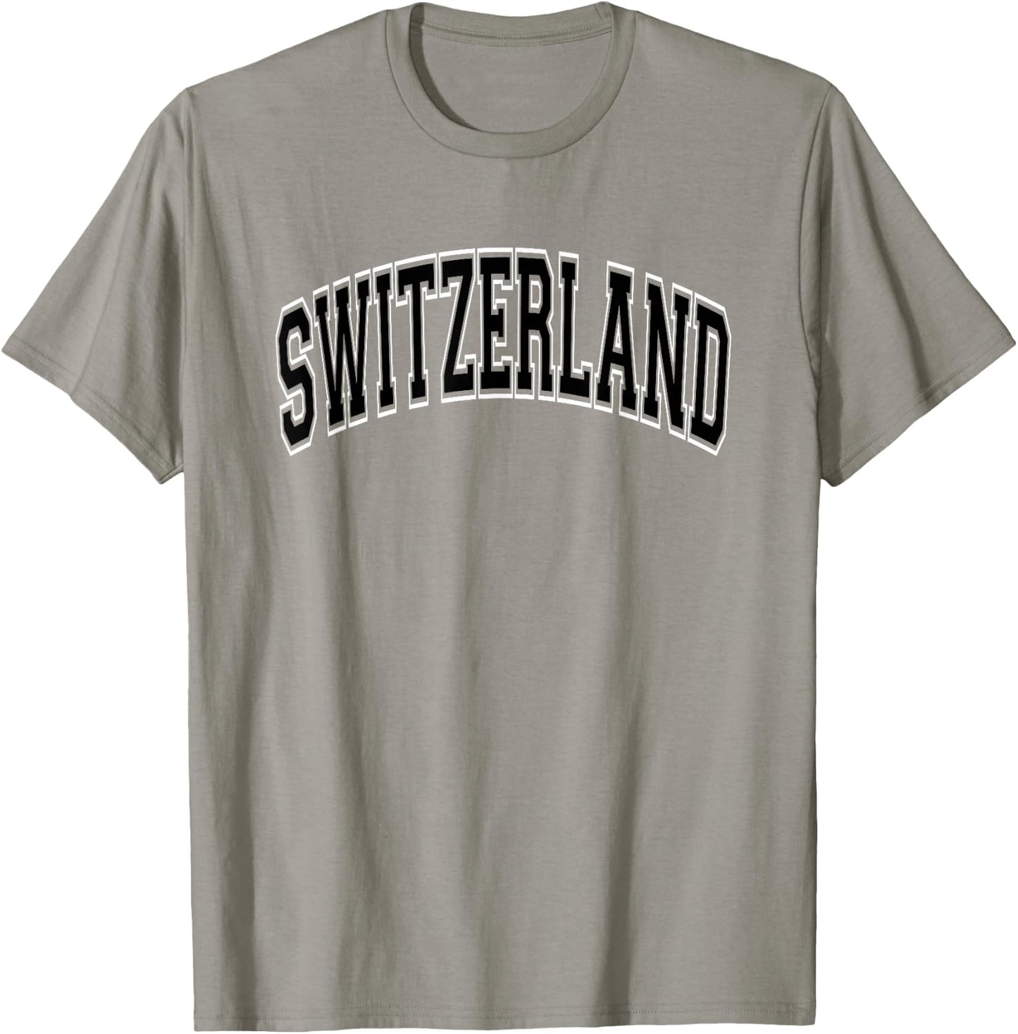 Switzerland Arched Style Pink with Black Text T-Shirt - T-Shirt | Sand