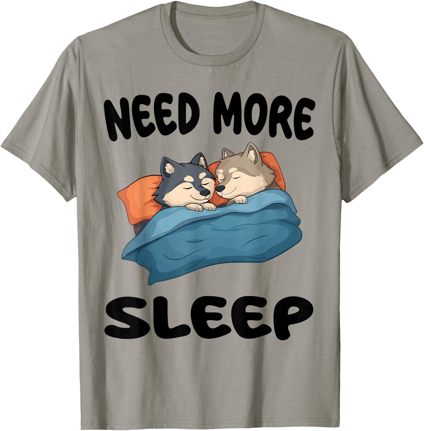 Cute Wolf Need More Sleep Pajamas Nightgown T-Shirt - T-Shirt | Sand