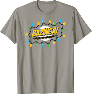 The Big Bang Theory Bazinga Christmas Lights TV Show T-Shirt - T-Shirt | Sand
