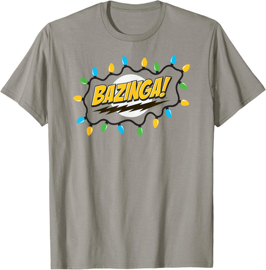 The Big Bang Theory Bazinga Christmas Lights TV Show T-Shirt - T-Shirt | Sand