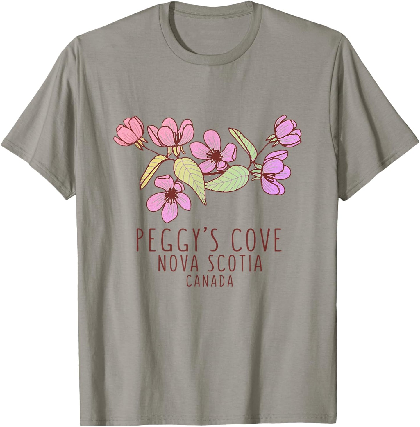 Peggy's Cove Nova Scotia Canada Wildflowers T-Shirt - T-Shirt | Sand