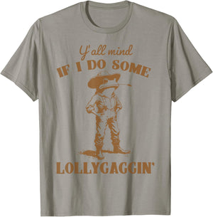 Y'all Mind If I Do Some Lollygagging Funny Cowboy Frog T-Shirt - T-Shirt | Sand
