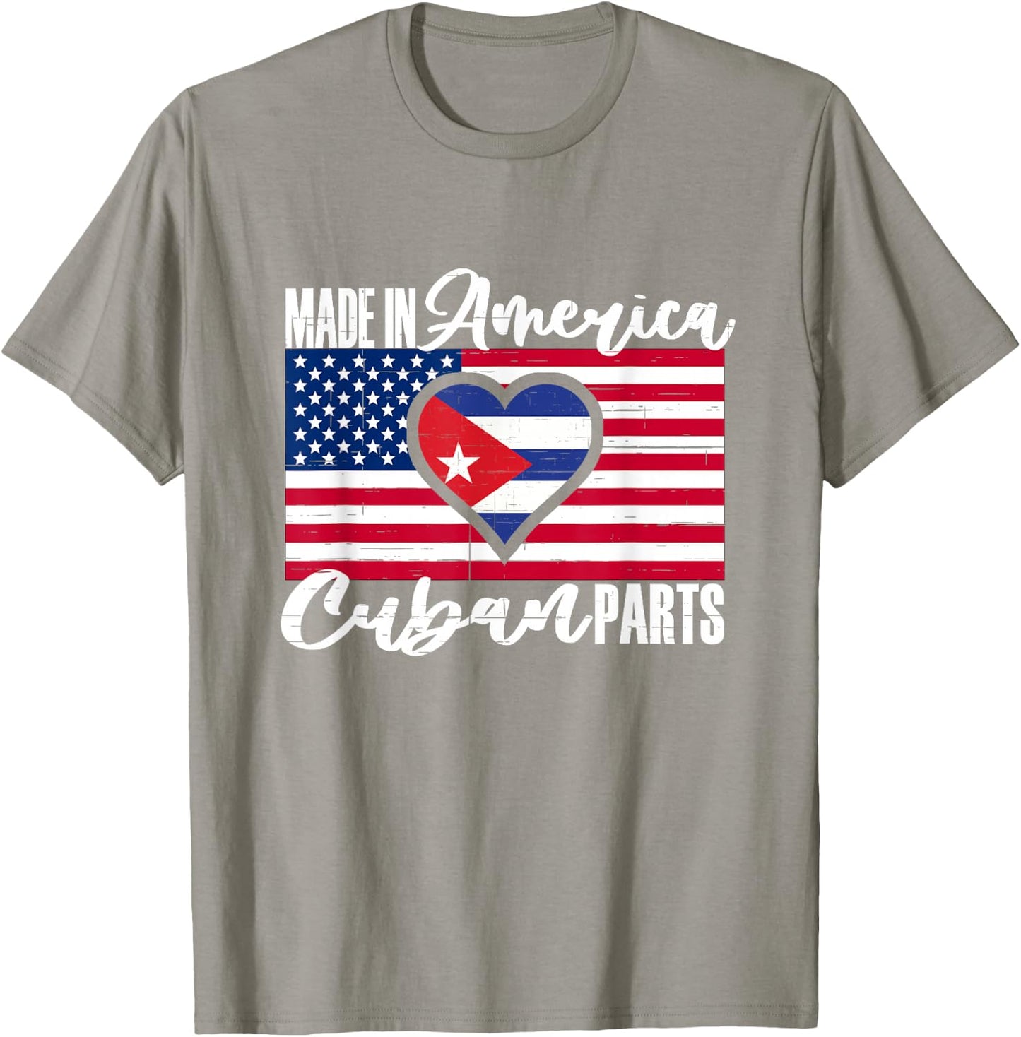 Cuban American Roots Flag Made Raised In America Cuban Parts T-Shirt - T-Shirt | Sand