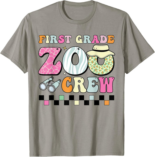 Field Zoo Trip Shirt for Teacher, First Grade Crew Women Kids T-Shirt - T-Shirt | Sand