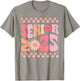 Class of 2025 Senior 25 senior for girls pink groovy T-Shirt - T-Shirt | Sand