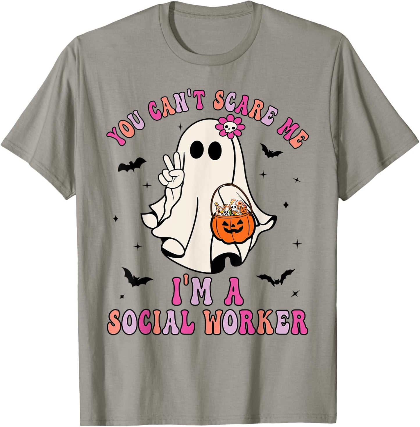 You Can't Scare Me I'm a School Social Worker Halloween T-Shirt - T-Shirt | Sand