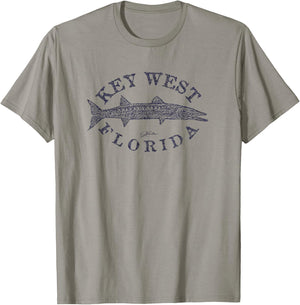 JCombs: Key West, FL, Great Barracuda (Distressed) T-Shirt - T-Shirt | Sand