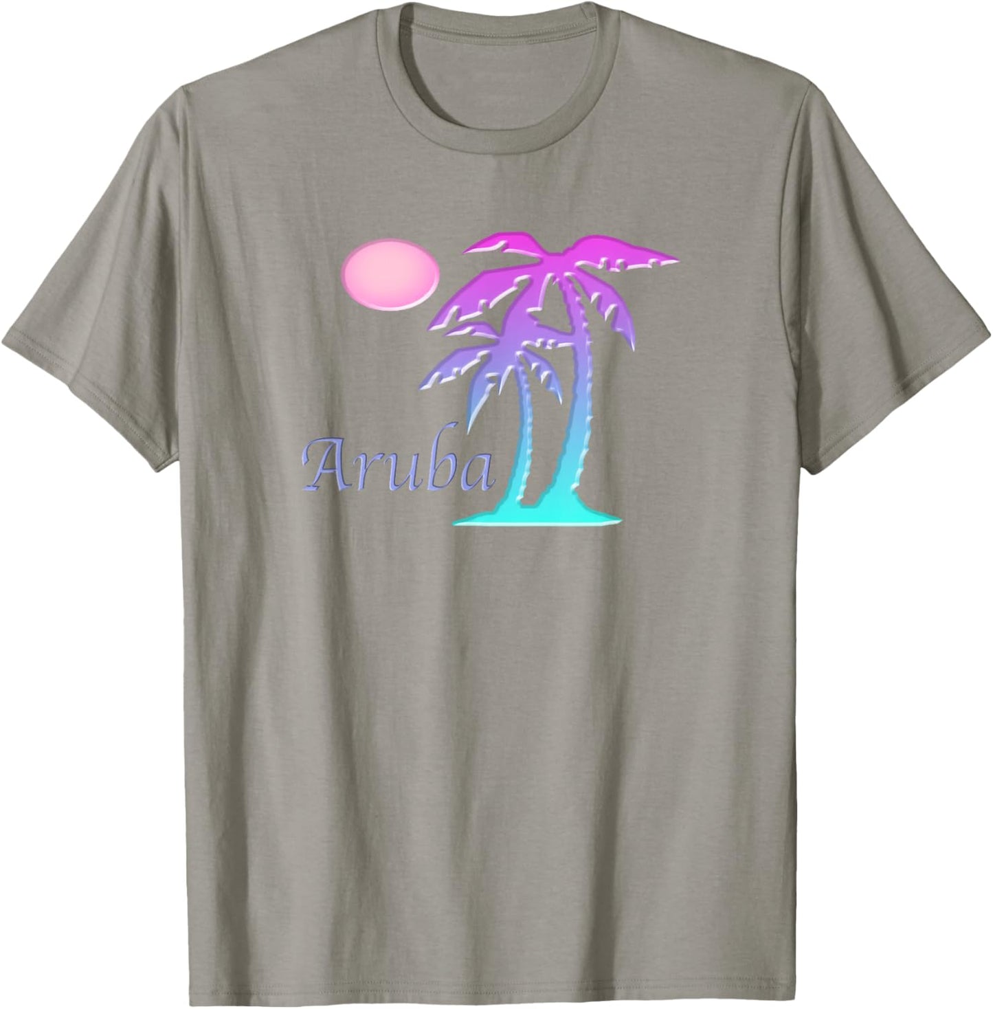 ARUBA Vacation Souvenir Gift Sun Palm Tree Sunset T-Shirt - T-Shirt | Sand