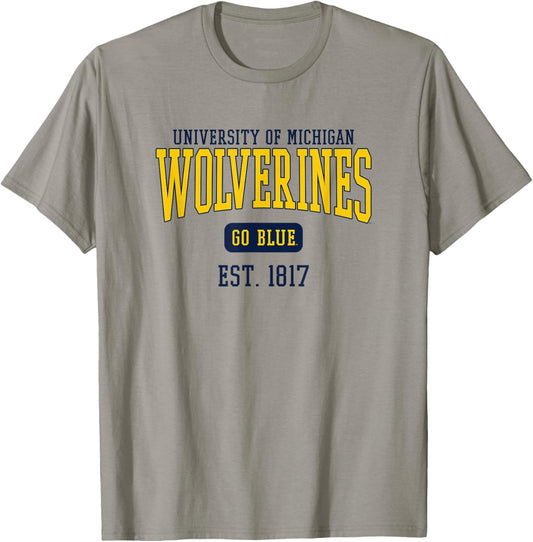 University of Michigan Wolverines U of M Est. Date T-Shirt - T-Shirt | Sand