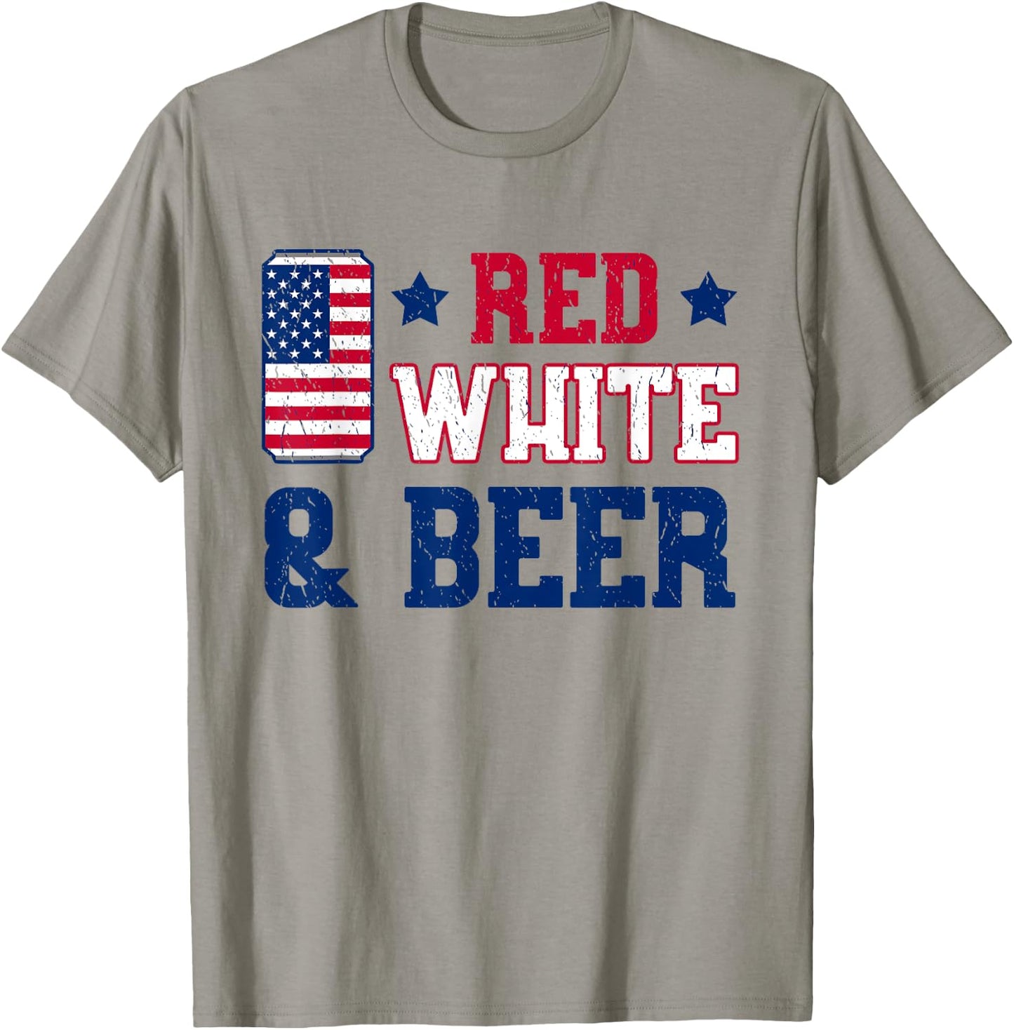 Red White And Beer Shirt - USA 4th of July Gift T-Shirt - T-Shirt | Sand