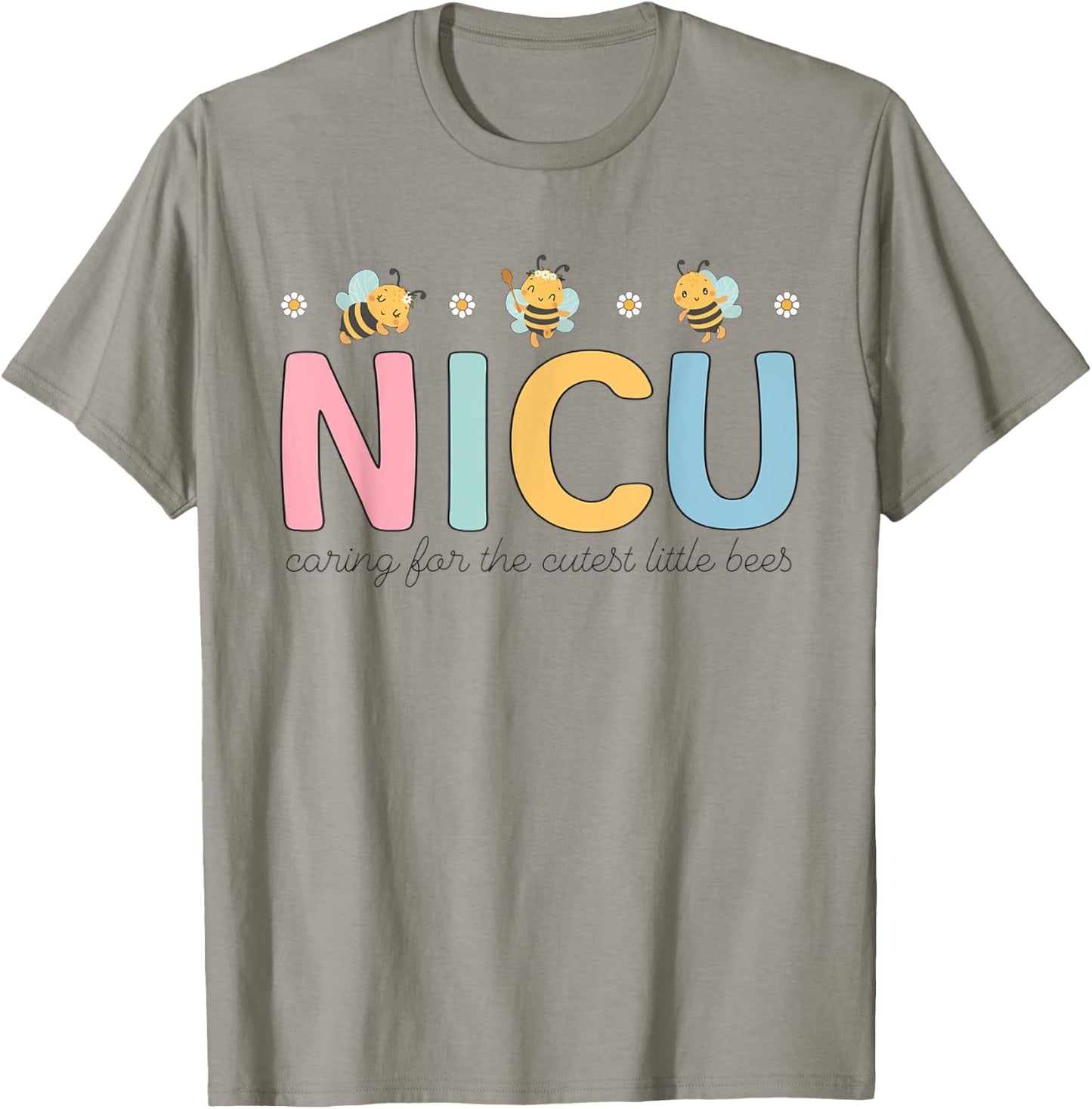 NICU Summer Caring For The Cutest Little Bees NICU Nurse Men Women Girls Kids T-Shirt - T-Shirt | Sand