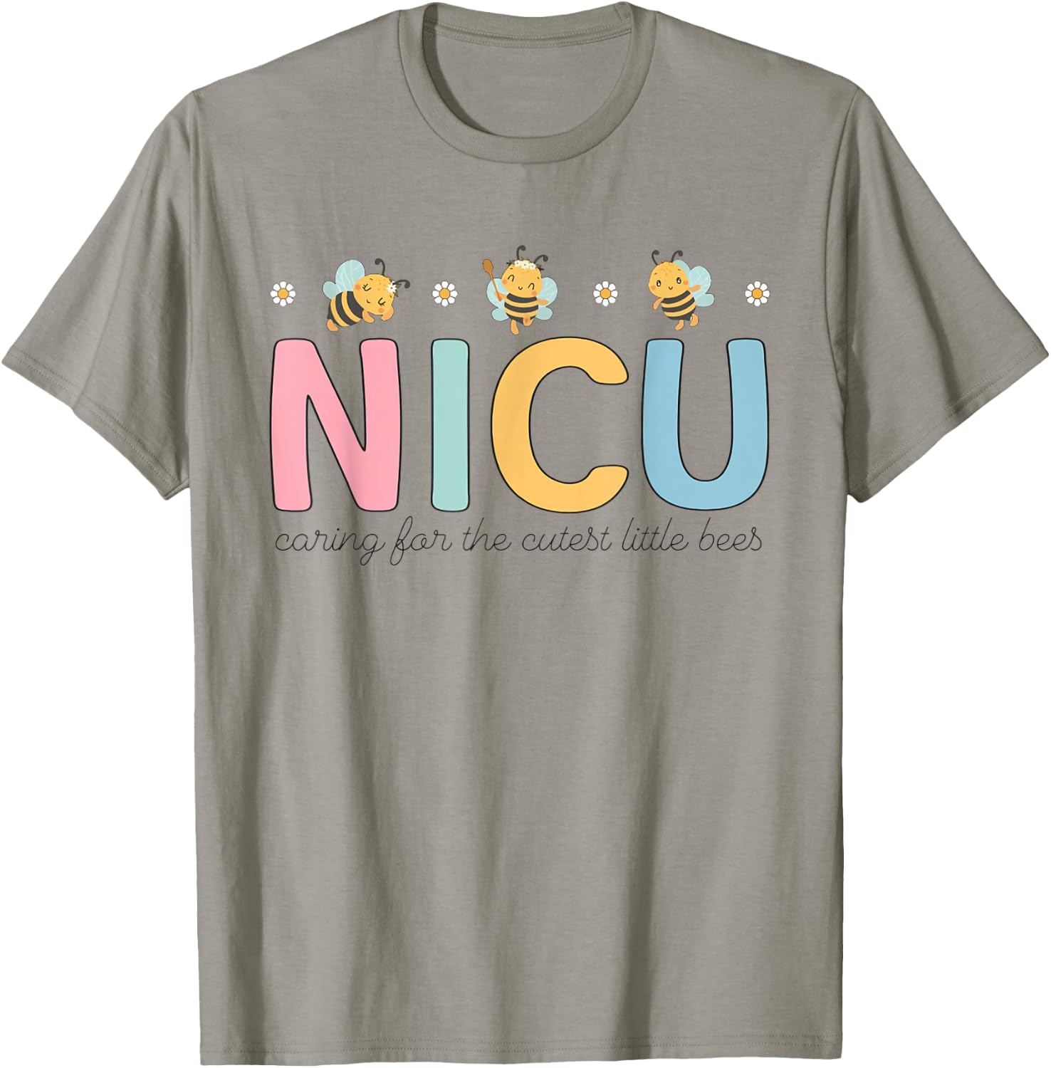 NICU Summer Caring For The Cutest Little Bees NICU Nurse Men Women Girls Kids T-Shirt - T-Shirt | Sand