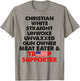 Christian White Straight Unwoke Unvaxxed Gun Owner T-Shirt - T-Shirt | Sand