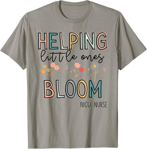 Helping Little Ones Bloom Nicu Nurse Flower T-Shirt - T-Shirt | Sand