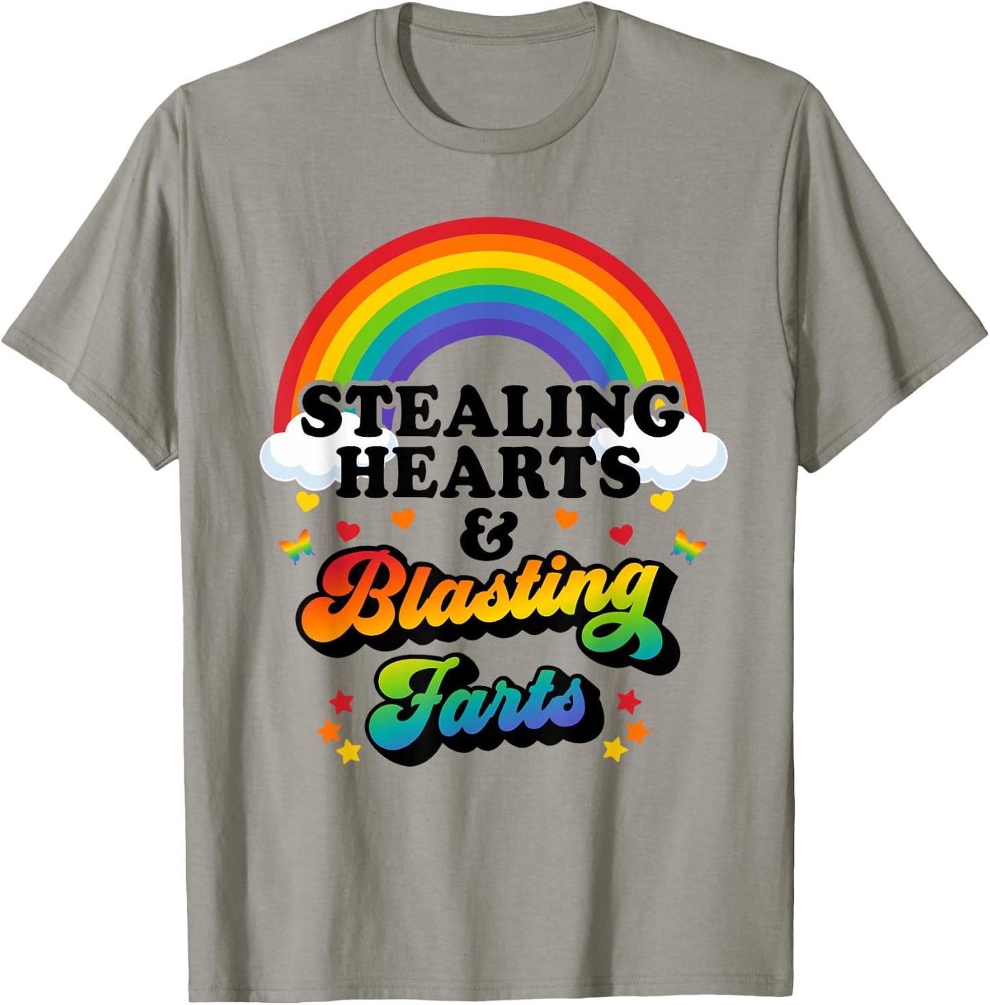 Stealing Hearts And Blasting Farts Funny Valentines T-Shirt - T-Shirt | Sand