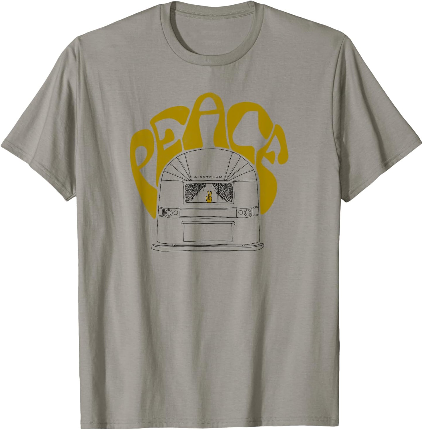 Retro 60s Airstream Hippie Peace Hand-Lettered T-Shirt - T-Shirt | Sand