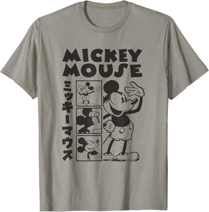 Disney Mickey and Friends Mickey Mouse Kanji Retro Panels T-Shirt - T-Shirt | Sand