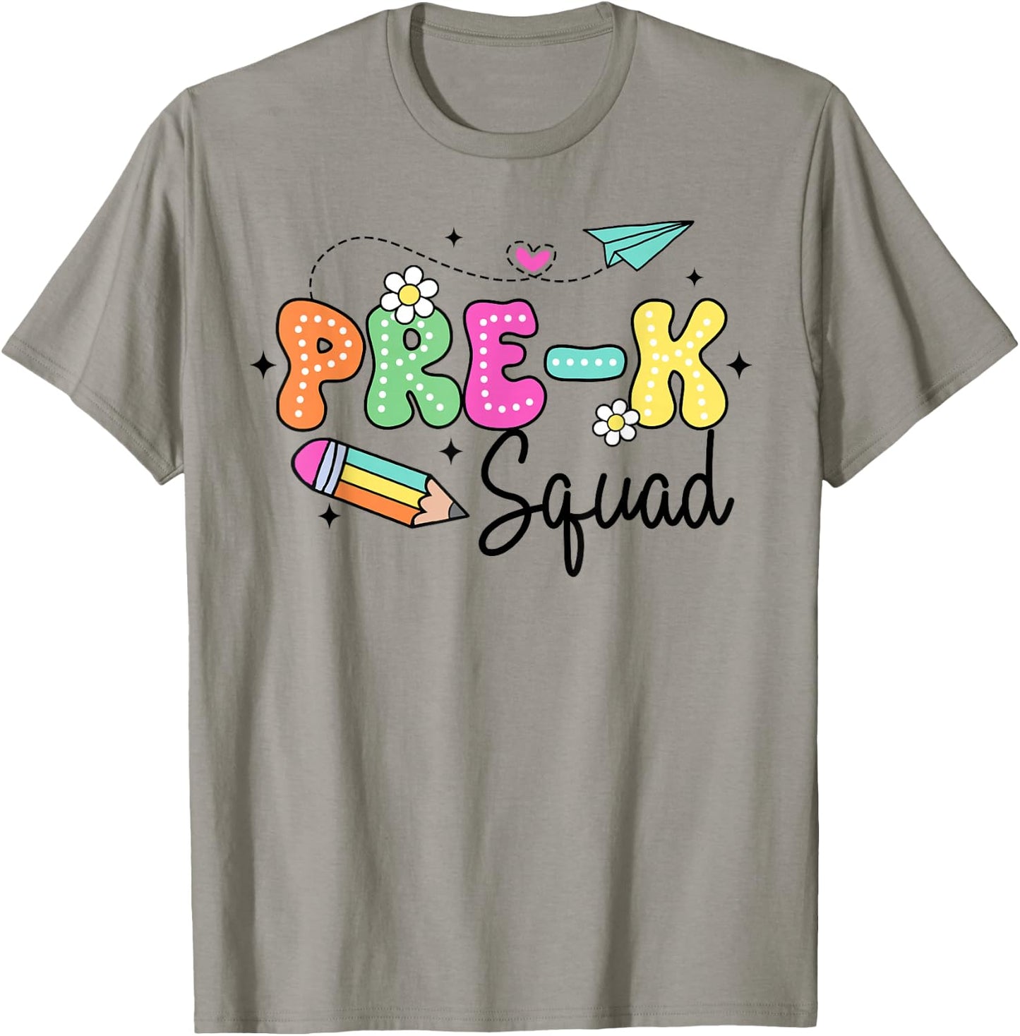 Pre-K Squad Student Teacher Back To School Groovy PreK Team T-Shirt - T-Shirt | Sand