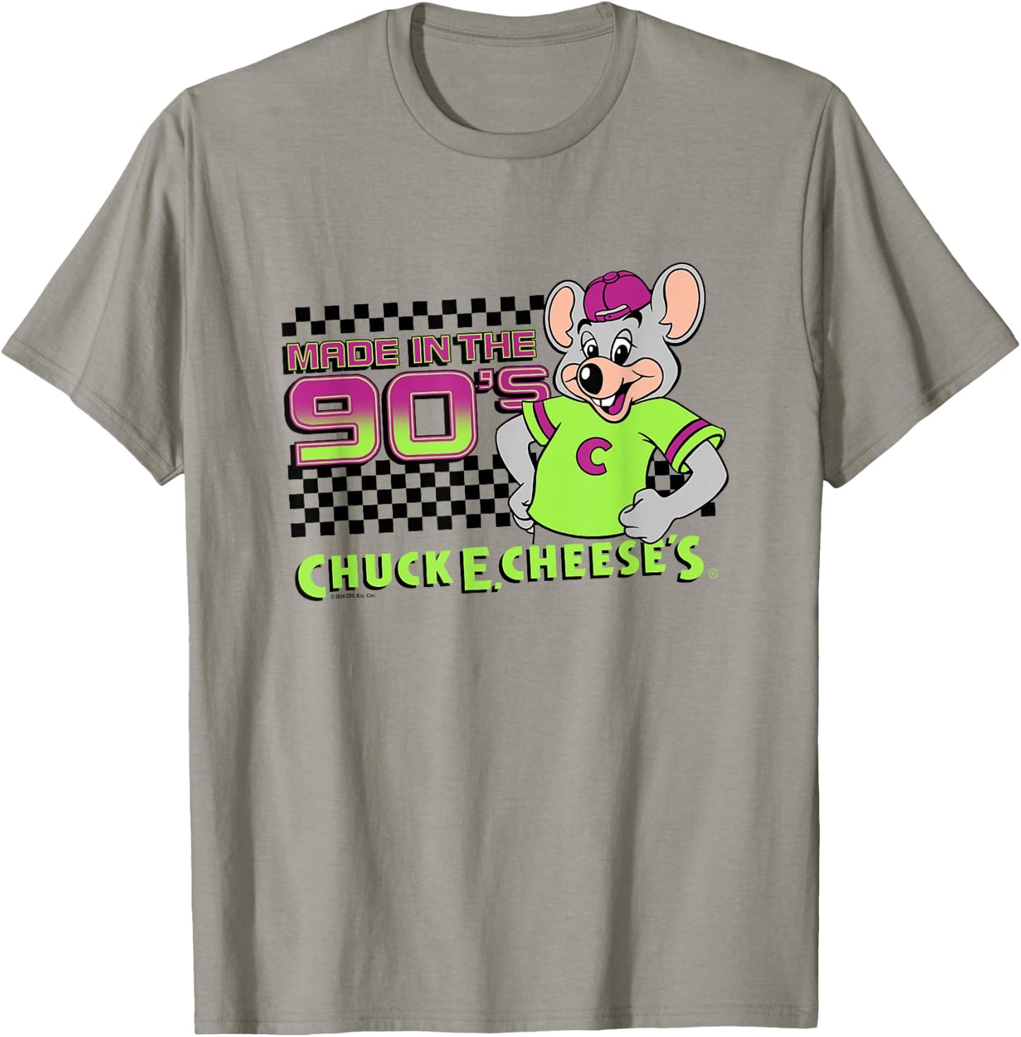 Chuck E. Cheese Made In The 90's Retro Neon Logo T-Shirt - T-Shirt | Sand