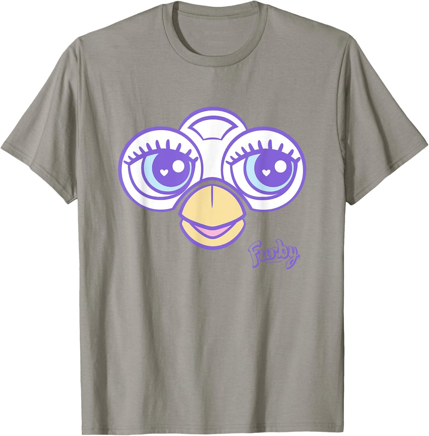 Furby Big Cute Face Big Chest Frame Logo T-Shirt - T-Shirt | Sand