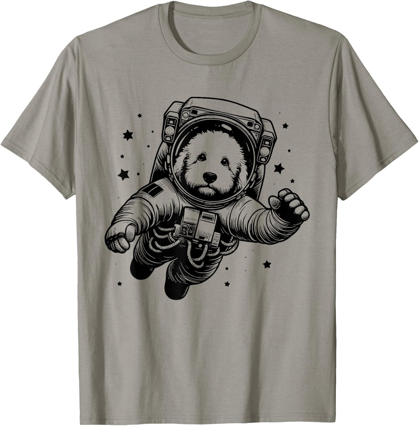 Dog Dad Mom Space - Astronaut Bernedoodle T-Shirt - T-Shirt | Sand