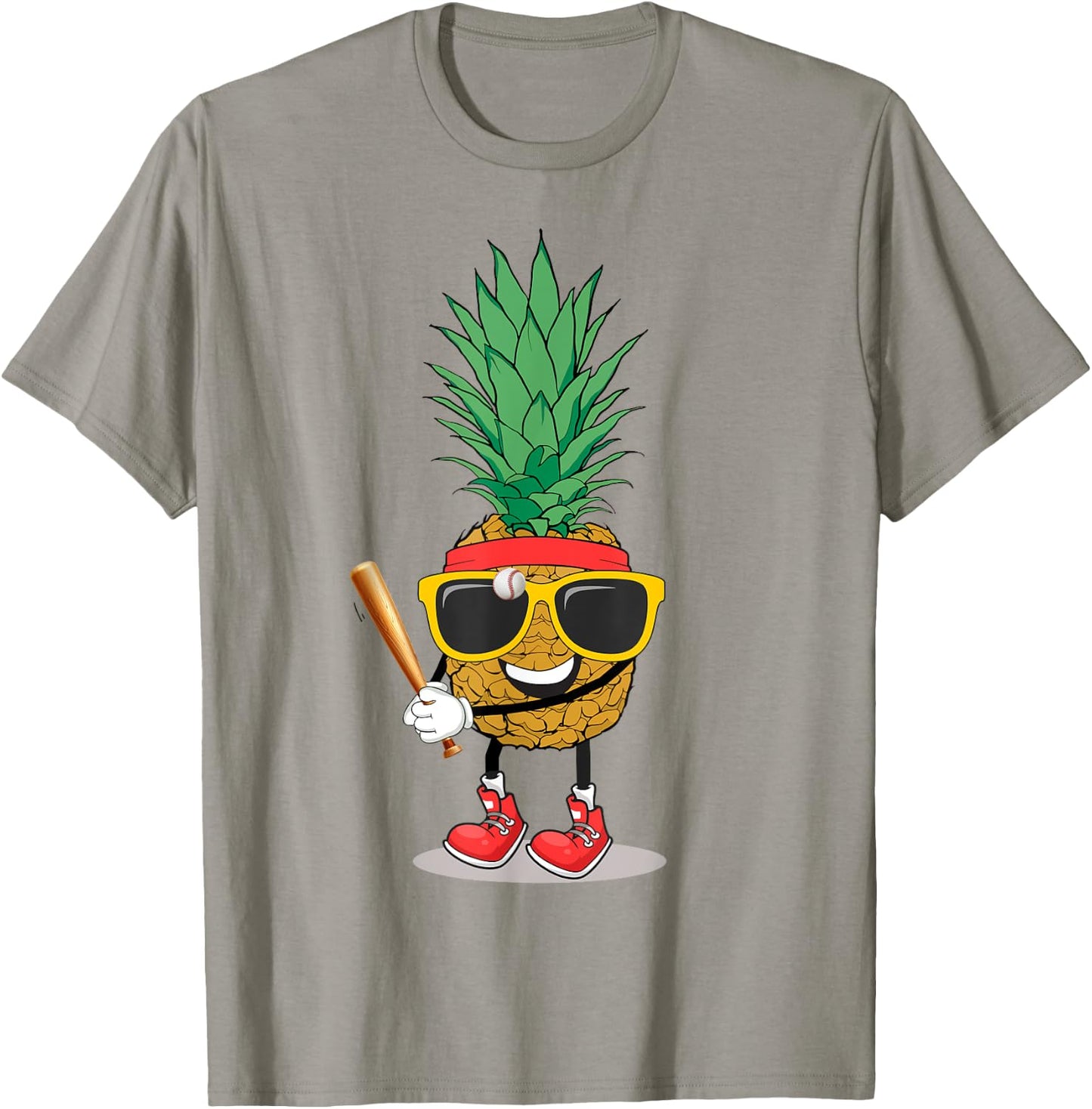 Funny Tropical Fruit Pineapple & Baseball Ball Summer Vacay T-Shirt - T-Shirt | Sand