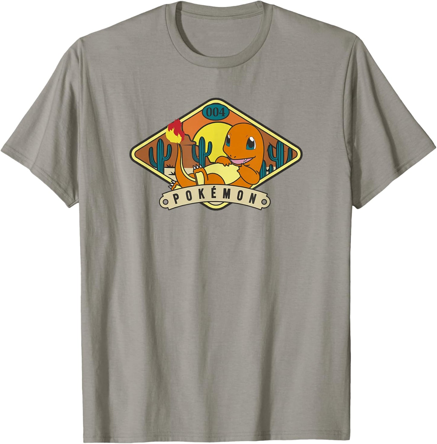 Pokémon 004 Charmander Outdoor Adventure Desert Park Badge T-Shirt - T-Shirt | Sand