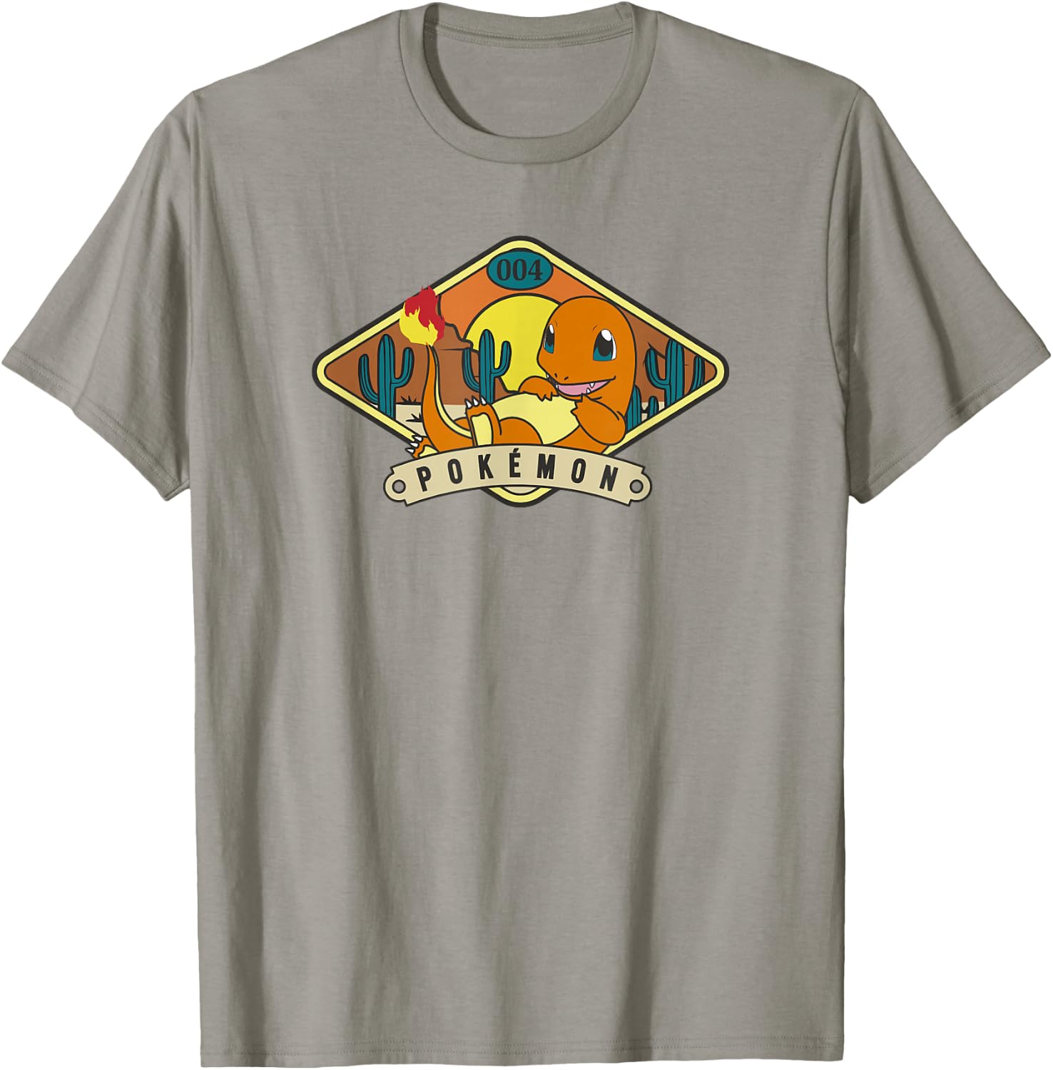 Pokémon 004 Charmander Outdoor Adventure Desert Park Badge T-Shirt - T-Shirt | Sand