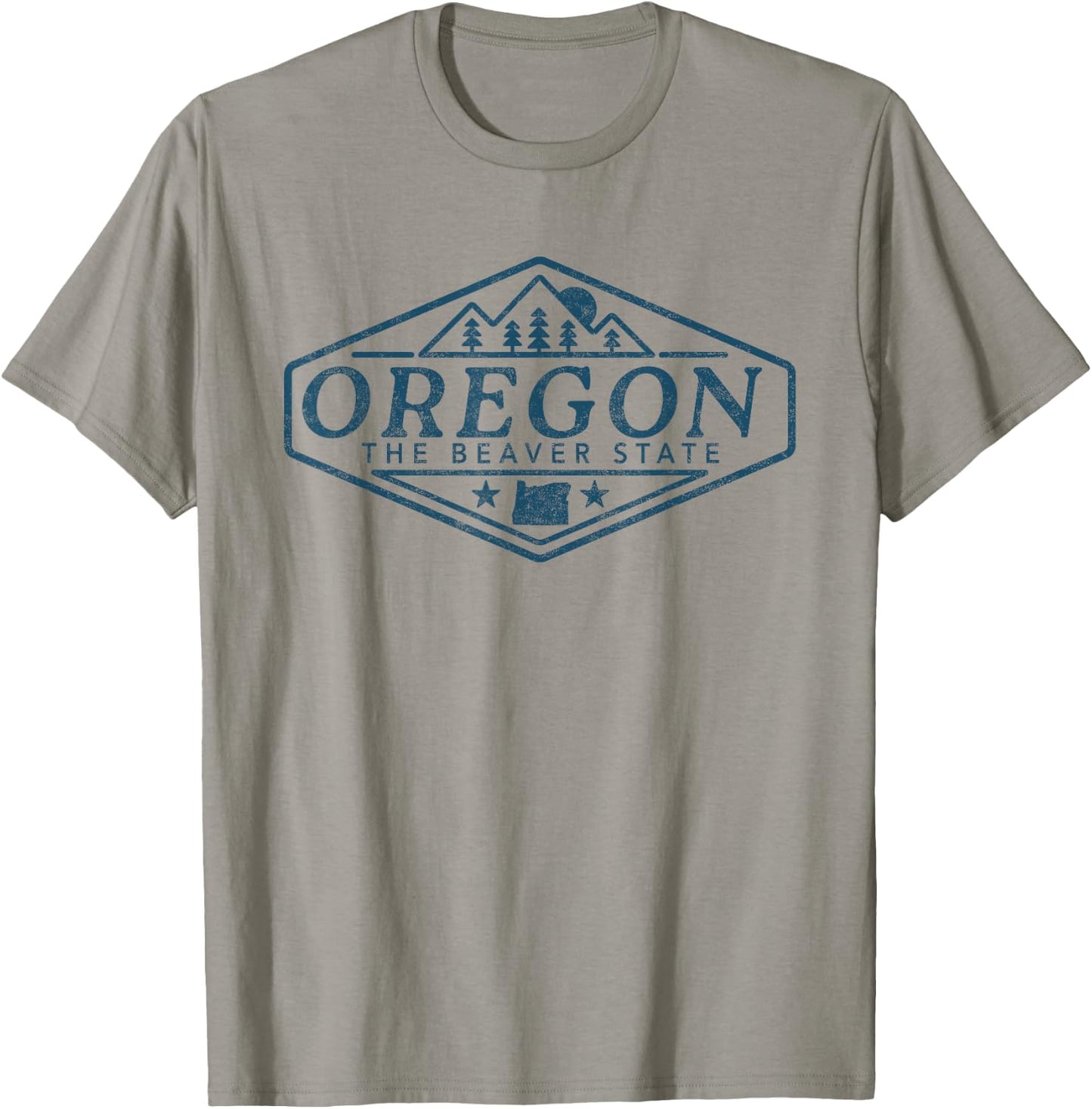 Oregon The Beaver State Vintage Distressed T-Shirt - T-Shirt | Sand