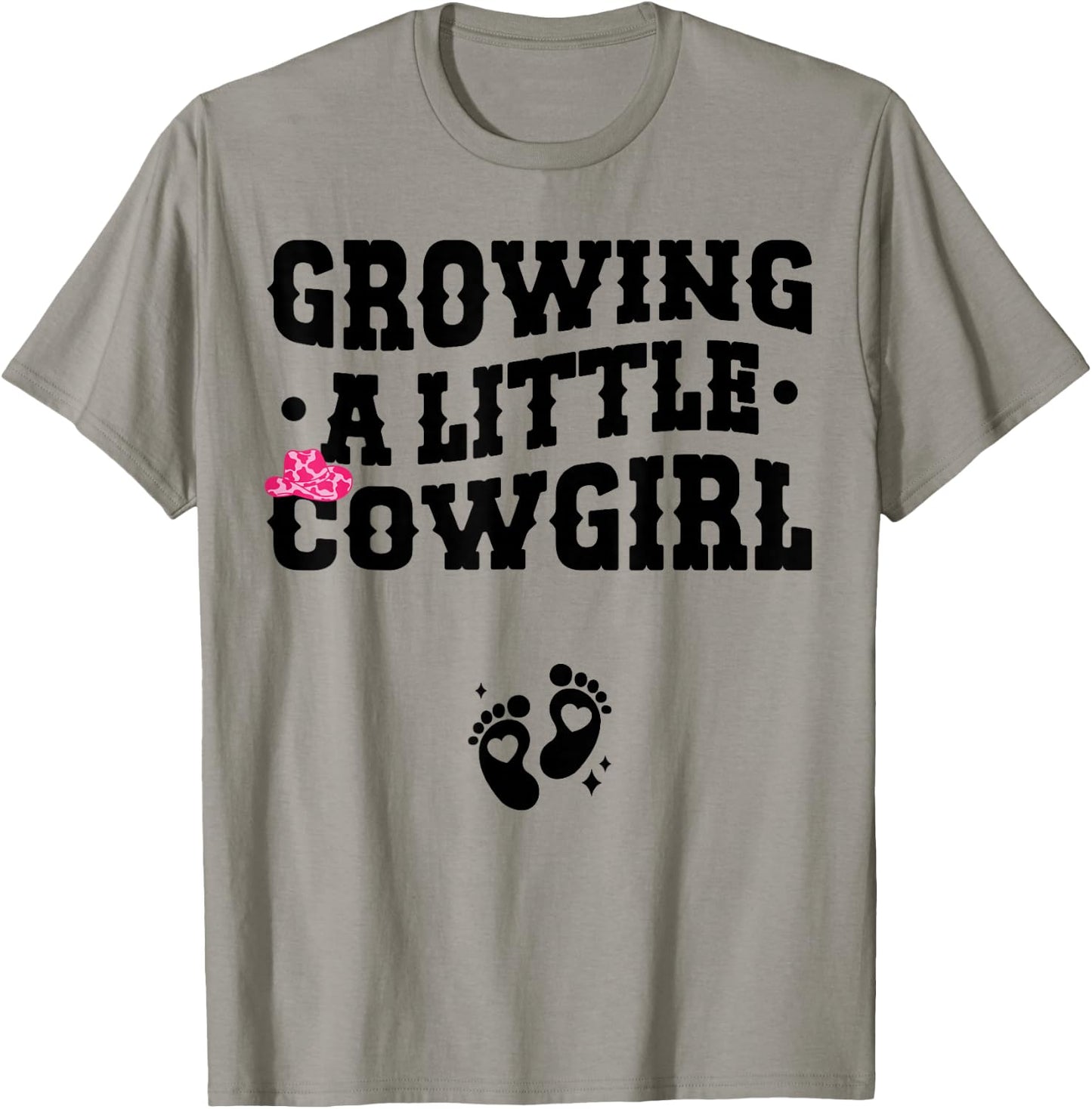 Growing a Little Cowgirl - Country Pregnancy Announcement T-Shirt - T-Shirt | Sand