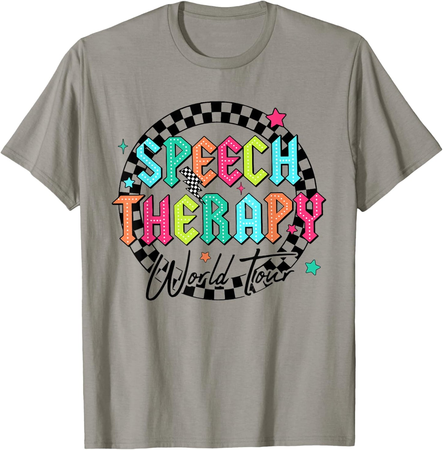 Women Speech Therapy World Tour AAC SLPA CCC SLP Graduation T-Shirt - T-Shirt | Sand