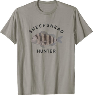 Sheepshead hunter fishing , Small, Grey T-Shirt - T-Shirt | Sand