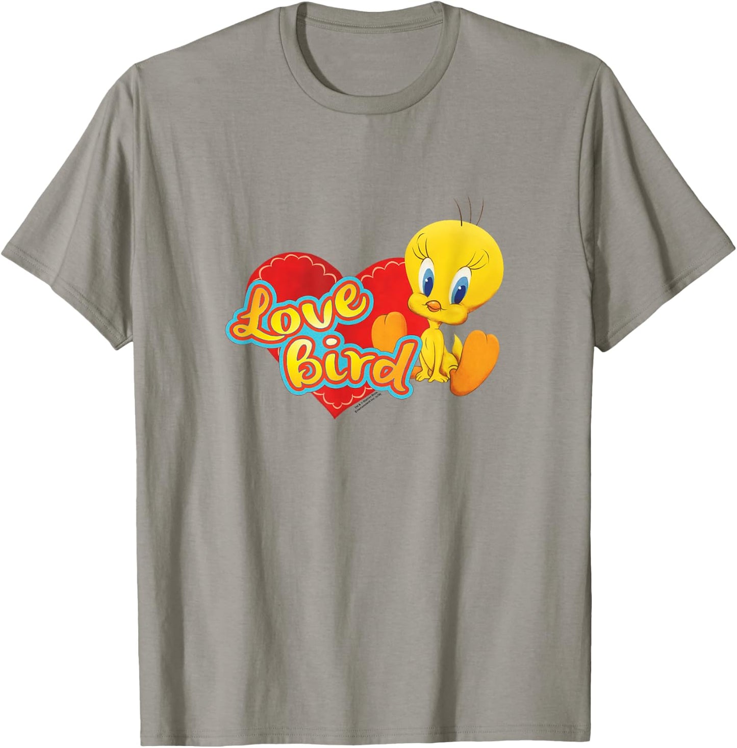 Popfunk -Adult Yellow Cartoon Tweety Love Bird Valentine's Day T-Shirt - T-Shirt | Sand