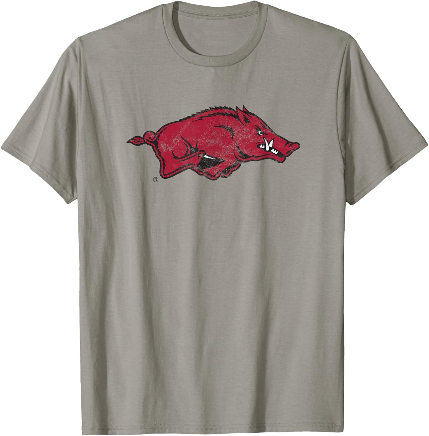 University of Arkansas Razorbacks Distressed Primary Logo T-Shirt - T-Shirt | Sand