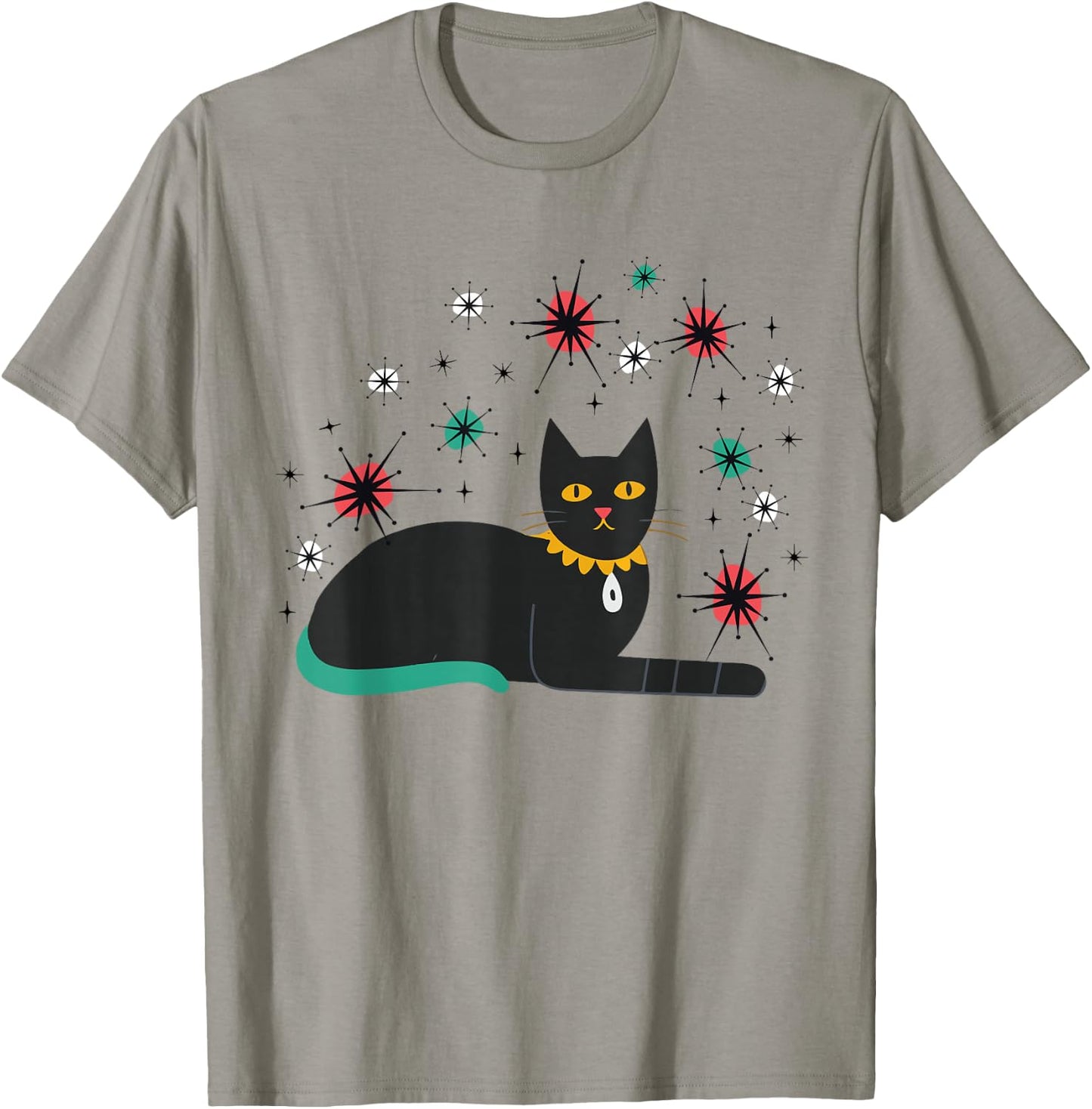 Retro Cat Midcentury Atomic Age 1950s Mid Century T-Shirt - T-Shirt | Sand