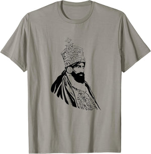 Haile Selassie Ethiopian King of Crown Jamaican Rasta T-Shirt - T-Shirt | Sand