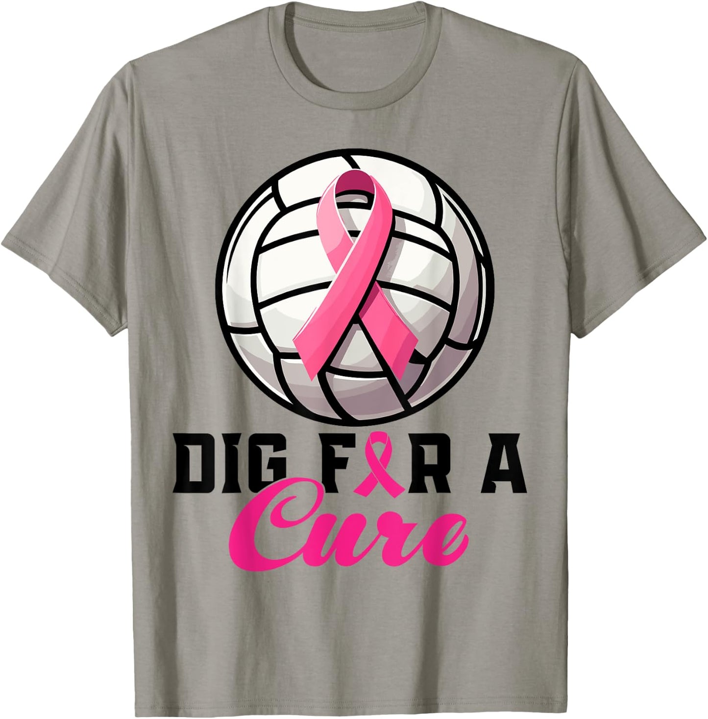 Dig For A Cure Breast Cancer Awareness Volleyball Pink T-Shirt - T-Shirt | Sand