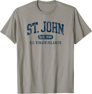 Vintage St John USVI Est 1684 Souvenir Throwback T-Shirt - T-Shirt | Sand