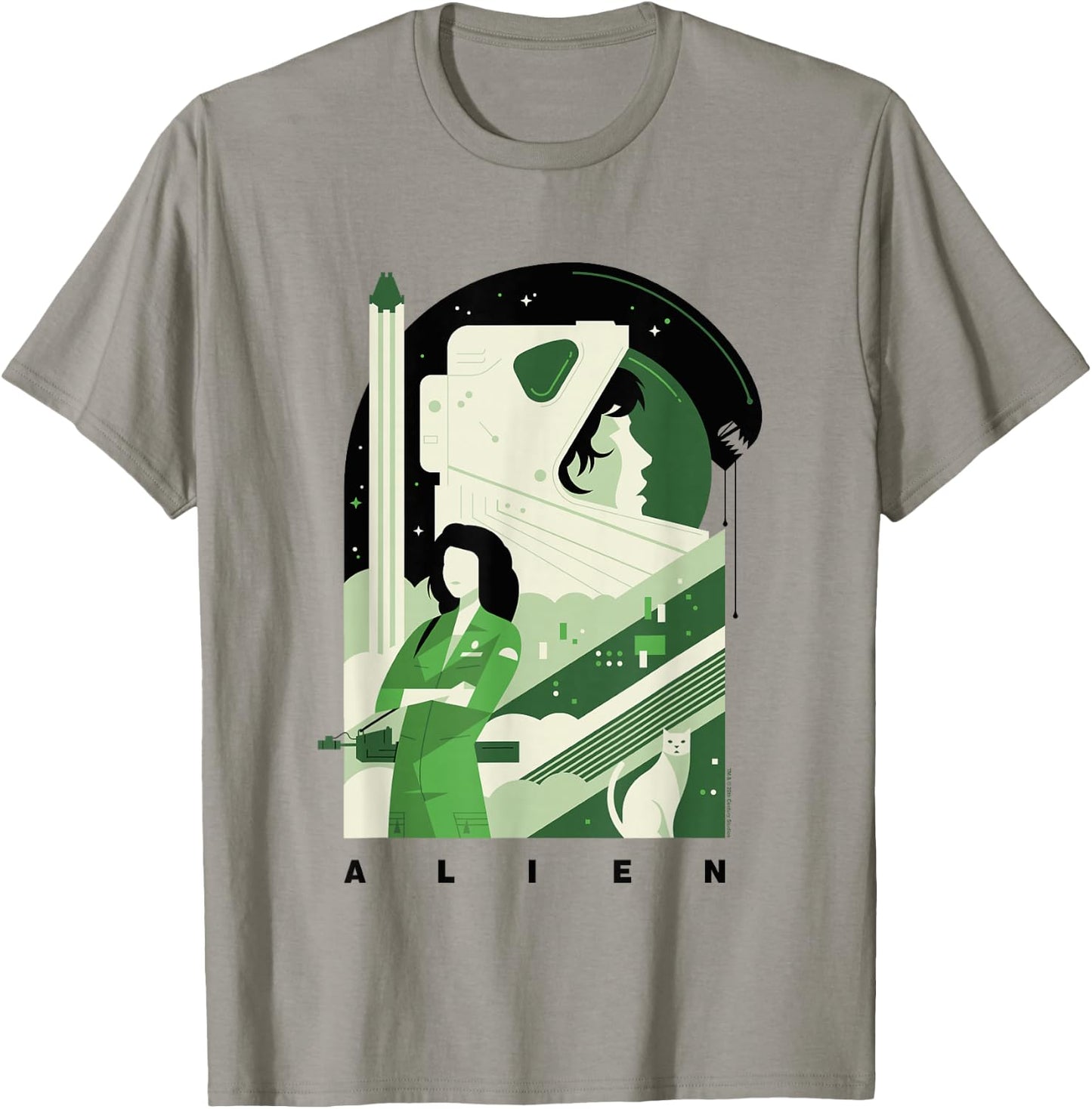 Aliens Iconic Strong Ellen Ripley Silhouette Chest Poster T-Shirt - T-Shirt | Sand