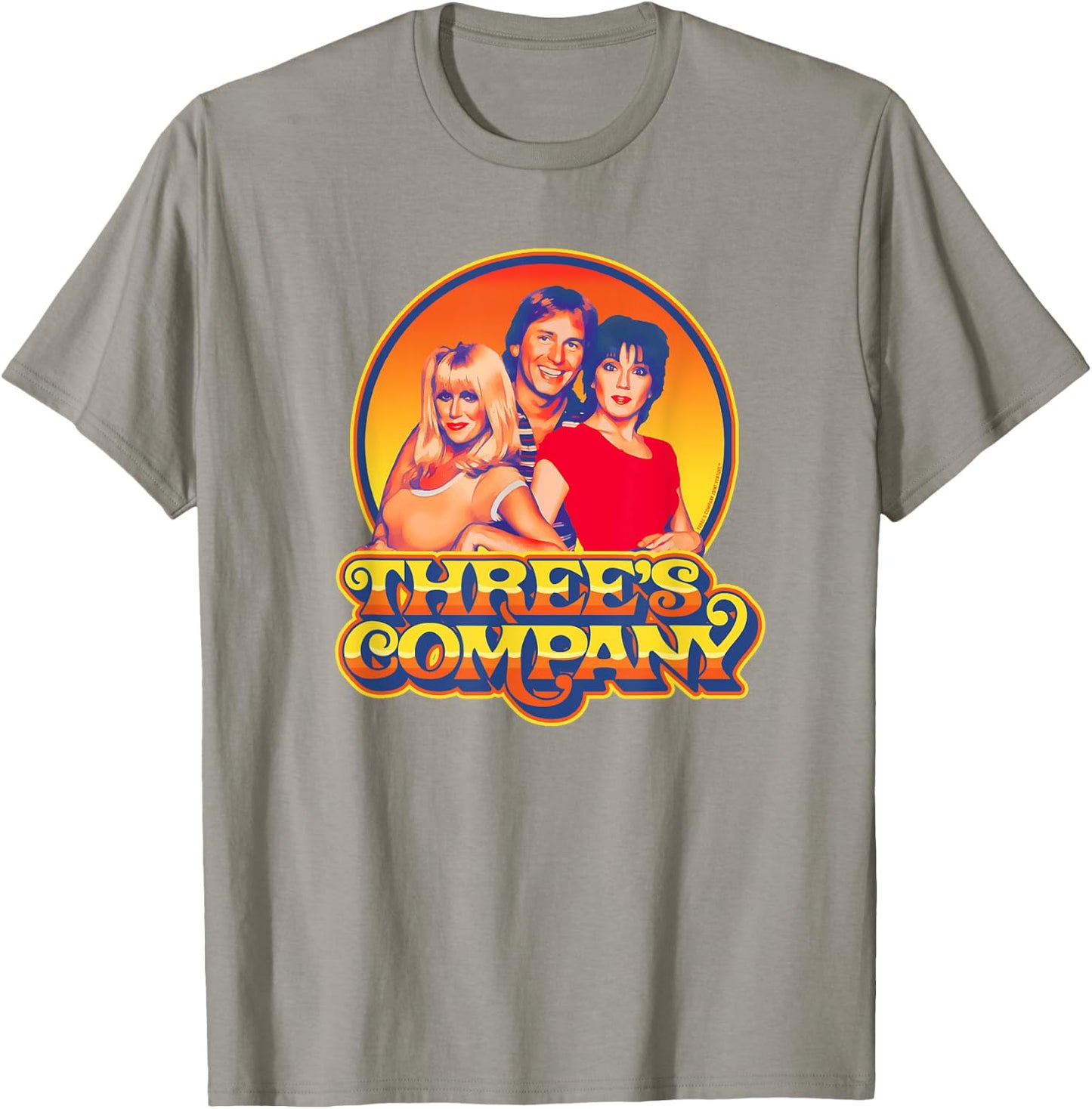 Three's Company 1980's Sunset Retro Jack Jan & Chrissy T-Shirt - T-Shirt | Sand