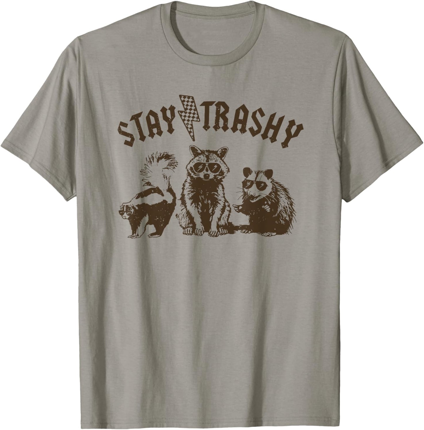 Stay Trashy Raccoon T-Shirt - T-Shirt | Sand