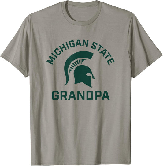 Michigan State MSU Spartans Arched Grandpa T-Shirt - T-Shirt | Sand