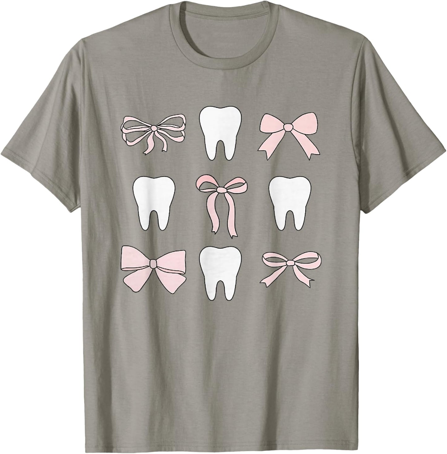 Retro Coquette Pink Girly Dental Hygiene Teeth Graduation T-Shirt - T-Shirt | Sand