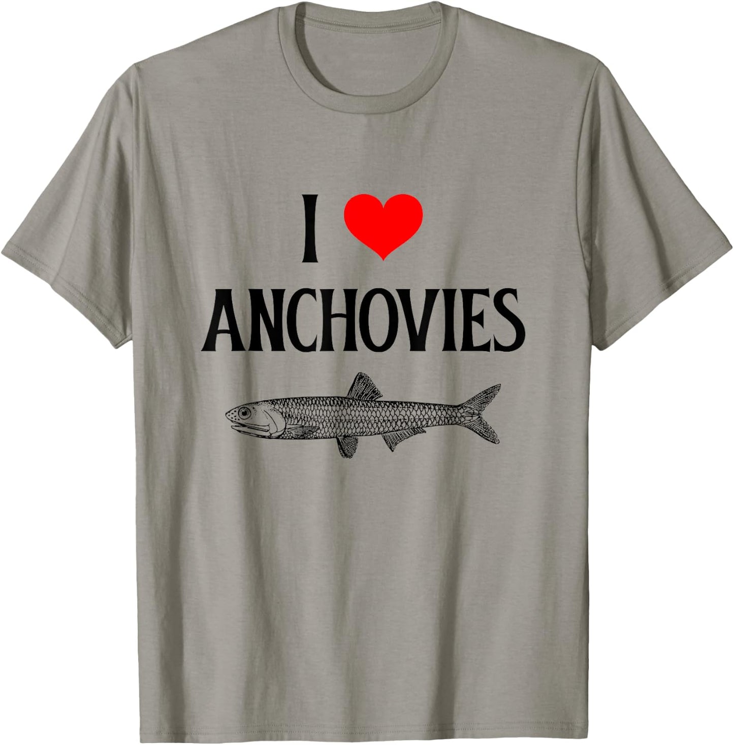 I Love Anchovies I Heart Anchovies Anchovy Lover Sardine T-Shirt - T-Shirt | Sand