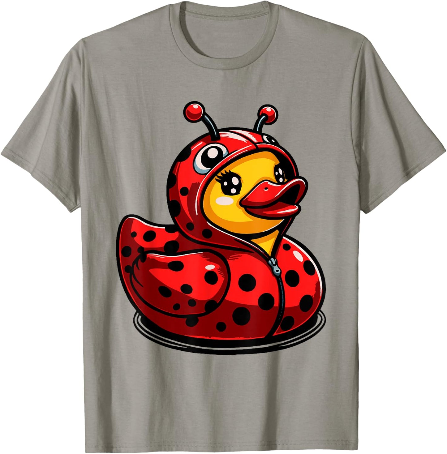 Ladybugs Ducks Ladybug Duck Lady Beetles Duckling - -Kids, Grey, Small, Short Sleeve, Cartoon, Halloween T-Shirt - T-Shirt | Sand